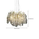 Luxurious Gold Branching Clear Crystal Leaf Chandelier #size