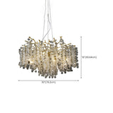 Luxurious Gold Branching Clear Crystal Leaf Chandelier Image - 18