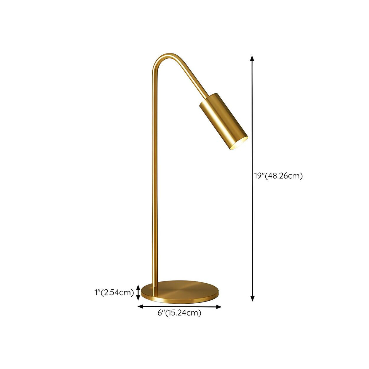 Luxurious Gold Column Shade Round Base Brass Table Lamp 