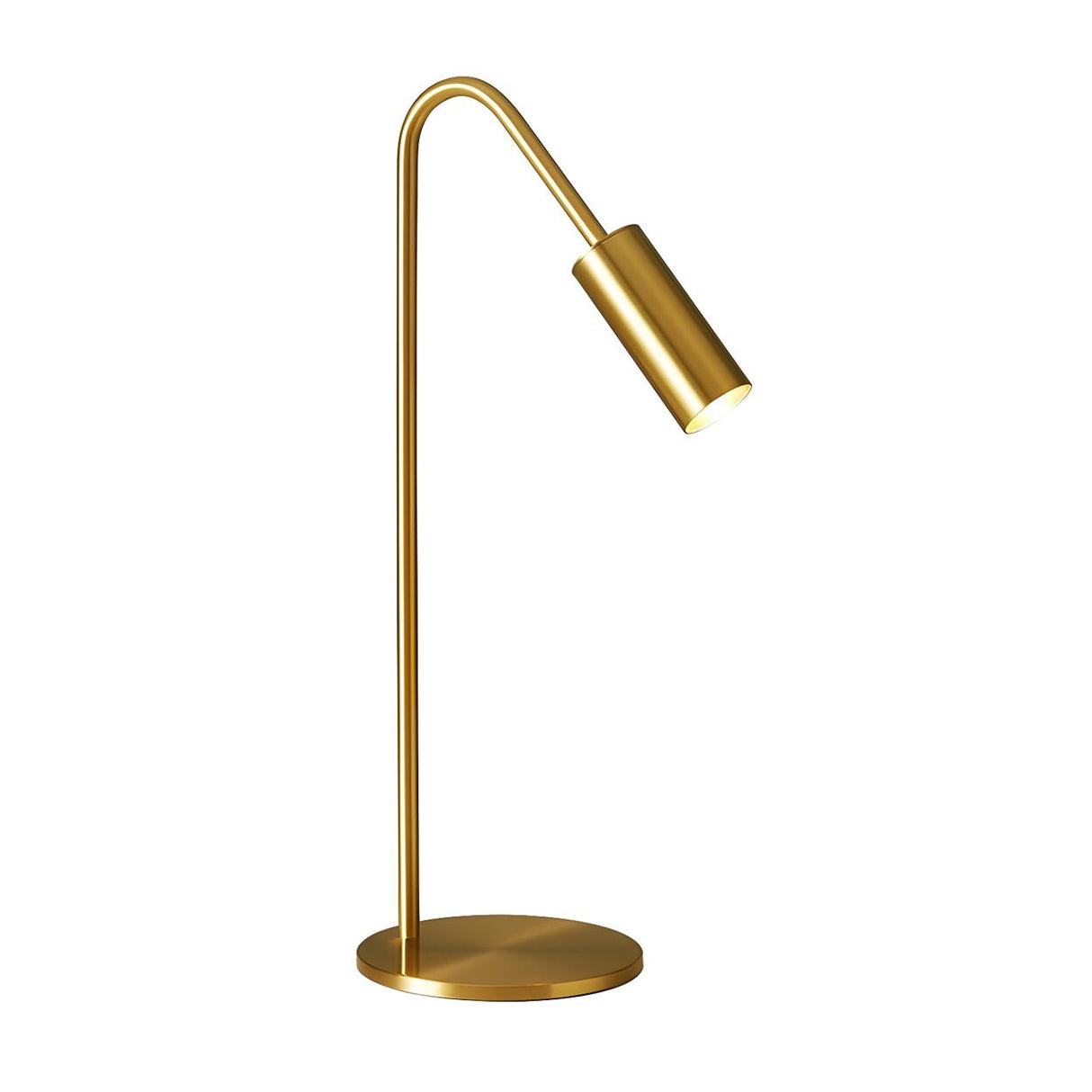 Luxurious Gold Column Shade Round Base Brass Table Lamp Image - 5