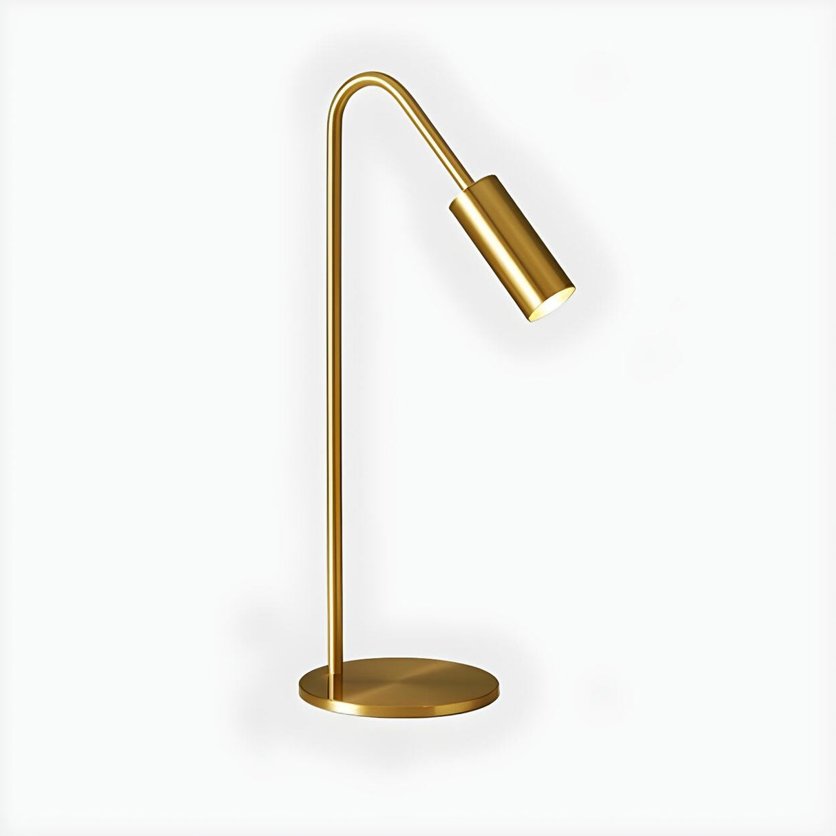 Luxurious Gold Column Shade Round Base Brass Table Lamp Image - 8