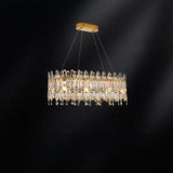 Luxurious Gold Crystal Adjustable Height Chandelier Image - 11