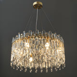 Luxurious Gold Crystal Adjustable Height Chandelier Image - 15