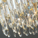 Luxurious Gold Crystal Adjustable Height Chandelier Image - 18