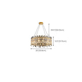 Luxurious Gold Crystal Adjustable Height Chandelier #size