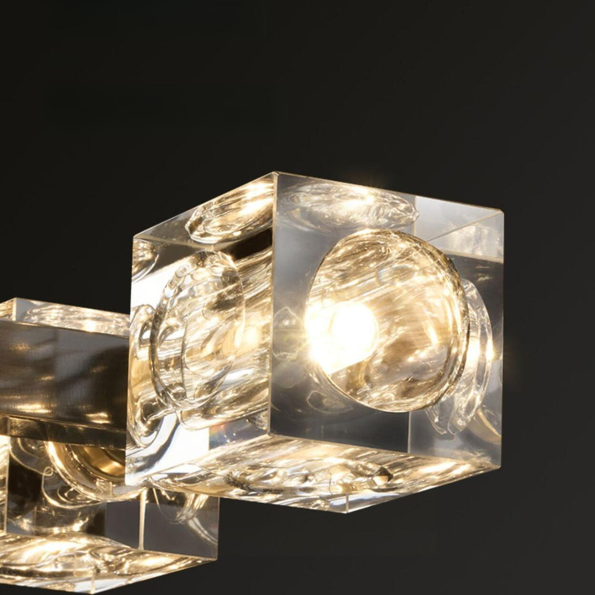 Luxurious Gold Crystal Square Island Pendant Light Image - 14