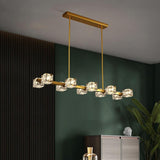 Luxurious Gold Crystal Square Island Pendant Light Image - 4