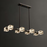 Luxurious Gold Crystal Square Island Pendant Light Image - 8