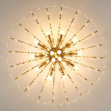 Luxurious Gold Flush Mount Crystal Chandelier Image - 16