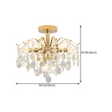 Luxurious Gold Flush Mount Crystal Chandelier Image - 25