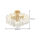 Luxurious Gold Flush Mount Crystal Chandelier Image - 27