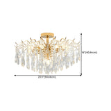 Luxurious Gold Flush Mount Crystal Chandelier Image - 28