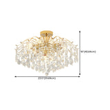 Luxurious Gold Flush Mount Crystal Chandelier Image - 29