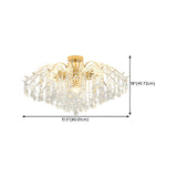 Luxurious Gold Flush Mount Crystal Chandelier Image - 31