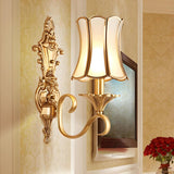 Luxurious Gold Geometric Frosted Glass Wall Sconce Image - 11