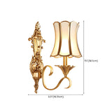 Luxurious Gold Geometric Frosted Glass Wall Sconce #size