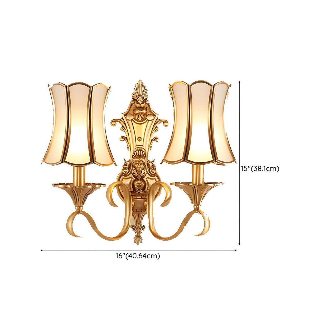 Luxurious Gold Geometric Frosted Glass Wall Sconce Image - 13