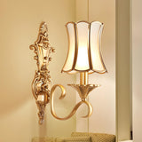 Luxurious Gold Geometric Frosted Glass Wall Sconce Image - 2