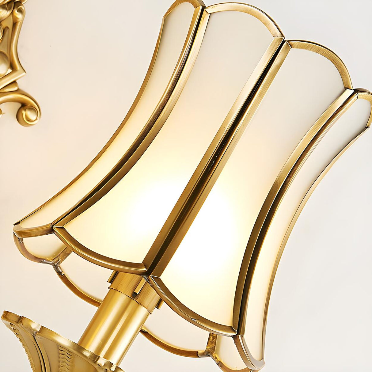 Luxurious Gold Geometric Frosted Glass Wall Sconce Image - 4