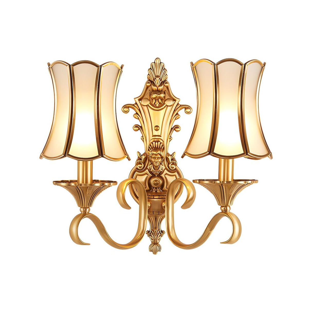 Luxurious Gold Geometric Frosted Glass Wall Sconce Image - 5