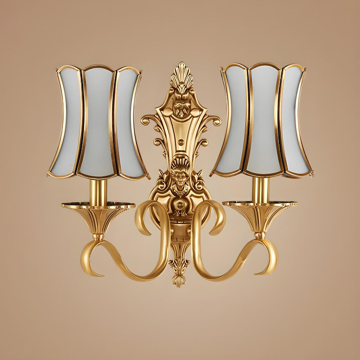 Luxurious Gold Geometric Frosted Glass Wall Sconce Image - 7