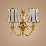 Luxurious Gold Geometric Frosted Glass Wall Sconce Image - 7