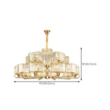 Luxurious Gold Ring Round Crystal Chandelier Image - 19