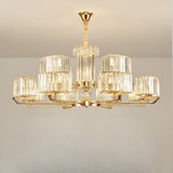 Luxurious Gold Ring Round Crystal Chandelier Image - 7