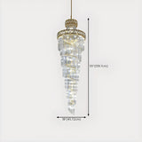 Luxurious Gold Spiral Crystal High Ceiling Chandelier #size