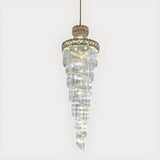 Luxurious Gold Spiral Crystal High Ceiling Chandelier Image - 6