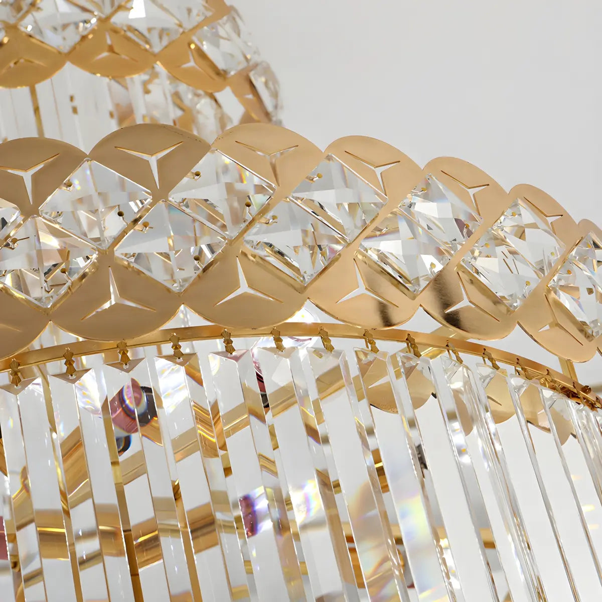 Luxurious Gold Spiral Crystal High Ceiling Chandelier Image - 9