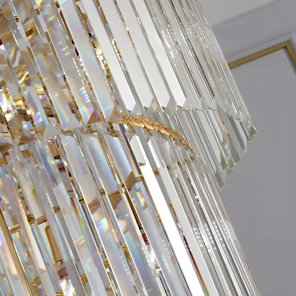 Luxurious Gold Spiral Crystal High Ceiling Chandelier Image - 10