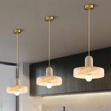 Luxurious Gold Stone Geometric Pendant Lights Image - 1