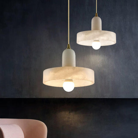 Luxurious Gold Stone Geometric Pendant Lights Image - 2