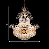 Luxurious Gold Tiered Teardrop Crystal Chandelier Bedroom #size