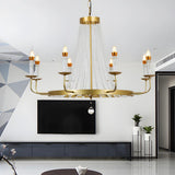 Luxurious Grand Gold Candelabra Crystal Tassels Chandelier Image - 4