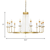 Luxurious Grand Gold Candelabra Crystal Tassels Chandelier #size