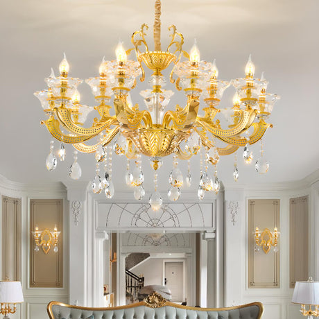 Luxurious Grand Golden Crystal Chandelier Image - 1