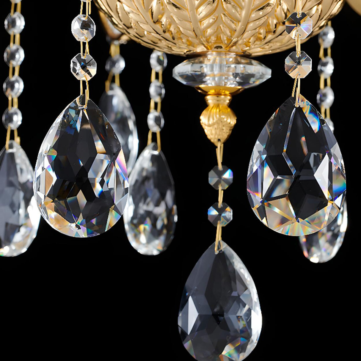 Luxurious Grand Golden Crystal Chandelier Image - 14