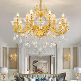 Luxurious Grand Golden Crystal Chandelier Image - 15