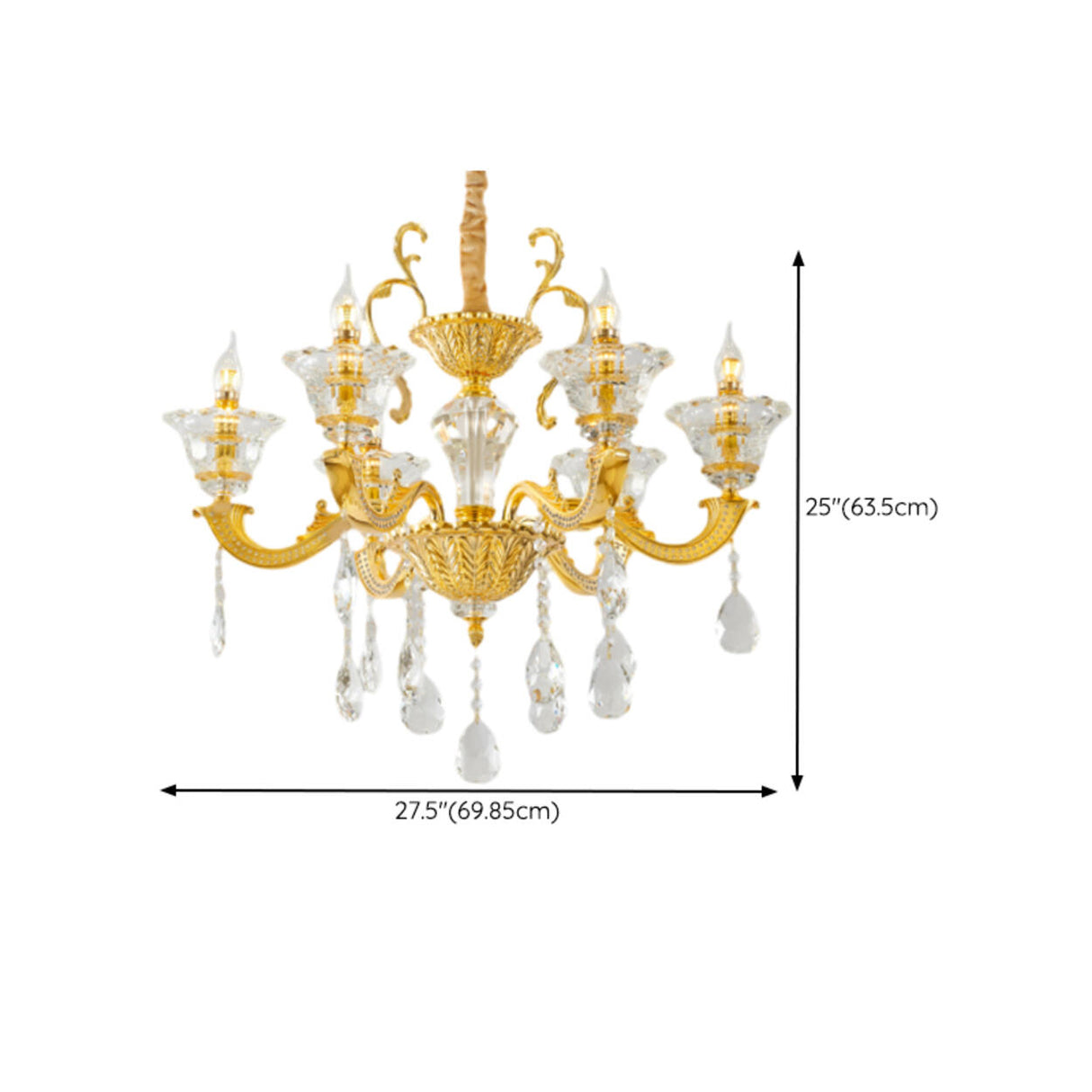 Luxurious Grand Golden Crystal Chandelier 