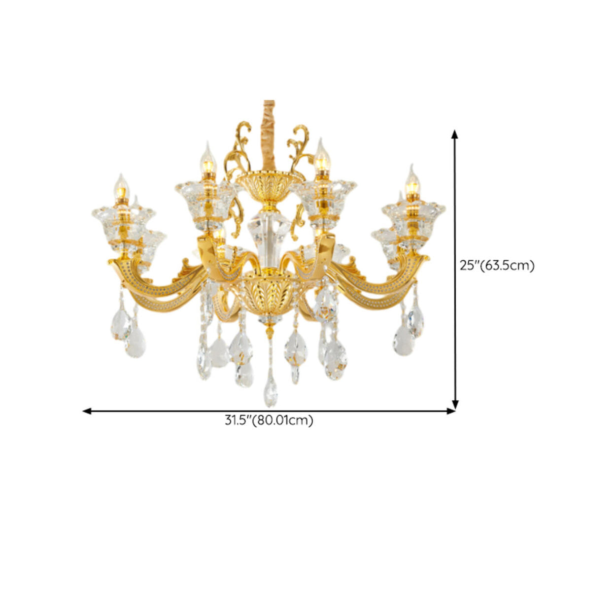 Luxurious Grand Golden Crystal Chandelier Image - 18