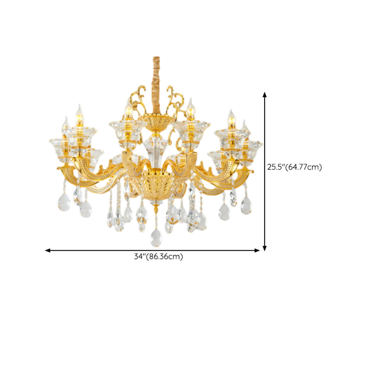 Luxurious Grand Golden Crystal Chandelier Image - 19