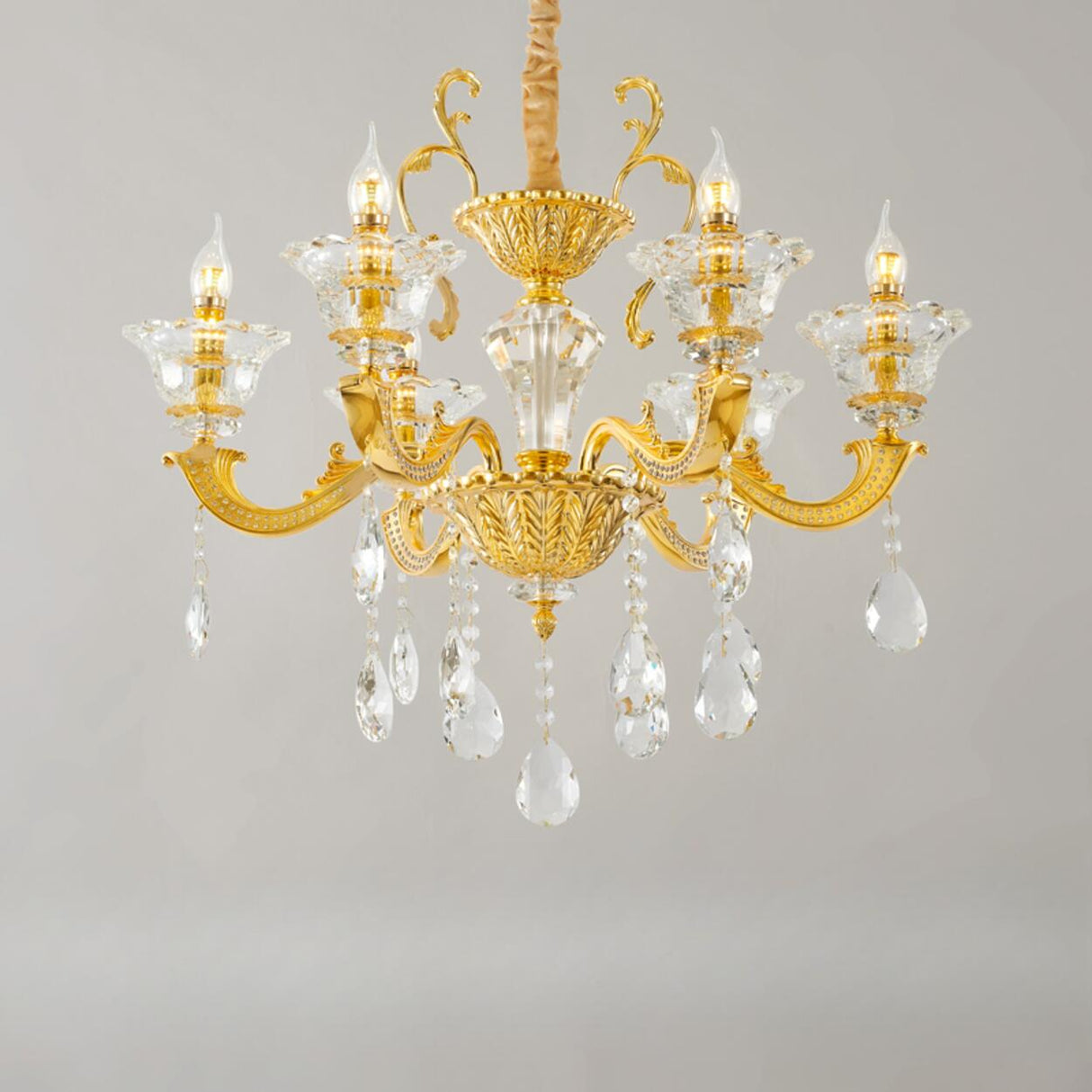 Luxurious Grand Golden Crystal Chandelier Image - 2