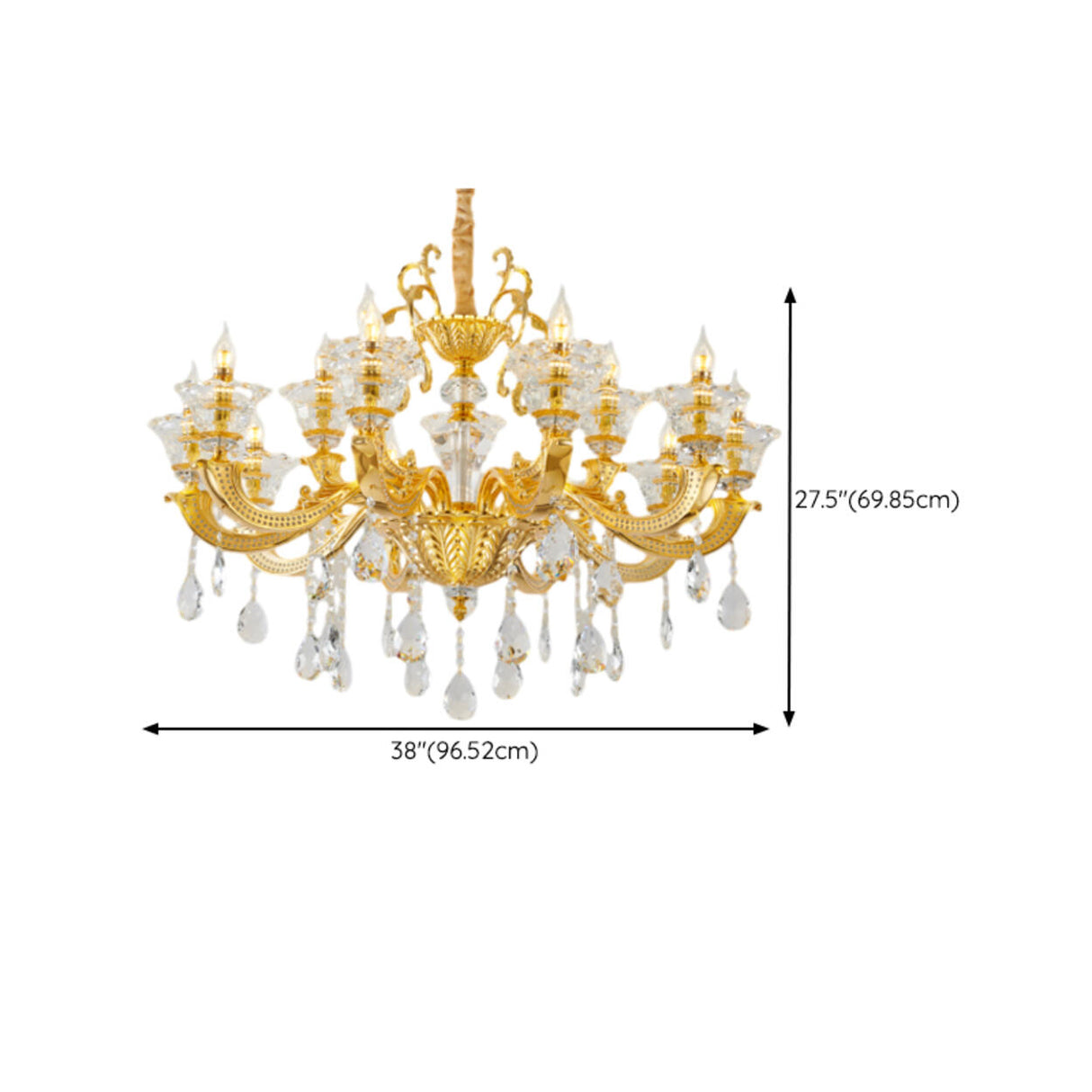 Luxurious Grand Golden Crystal Chandelier Image - 20