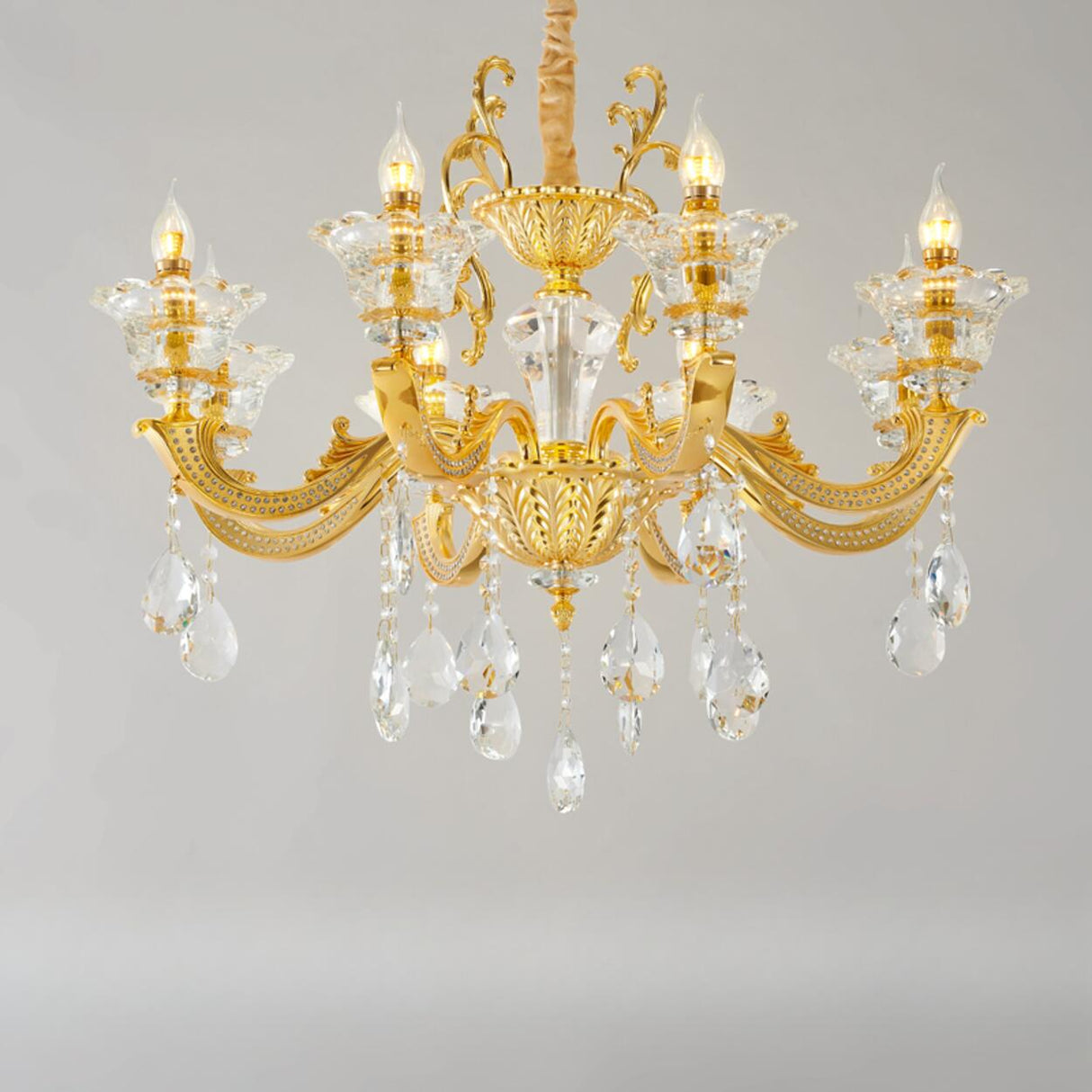 Luxurious Grand Golden Crystal Chandelier Image - 3