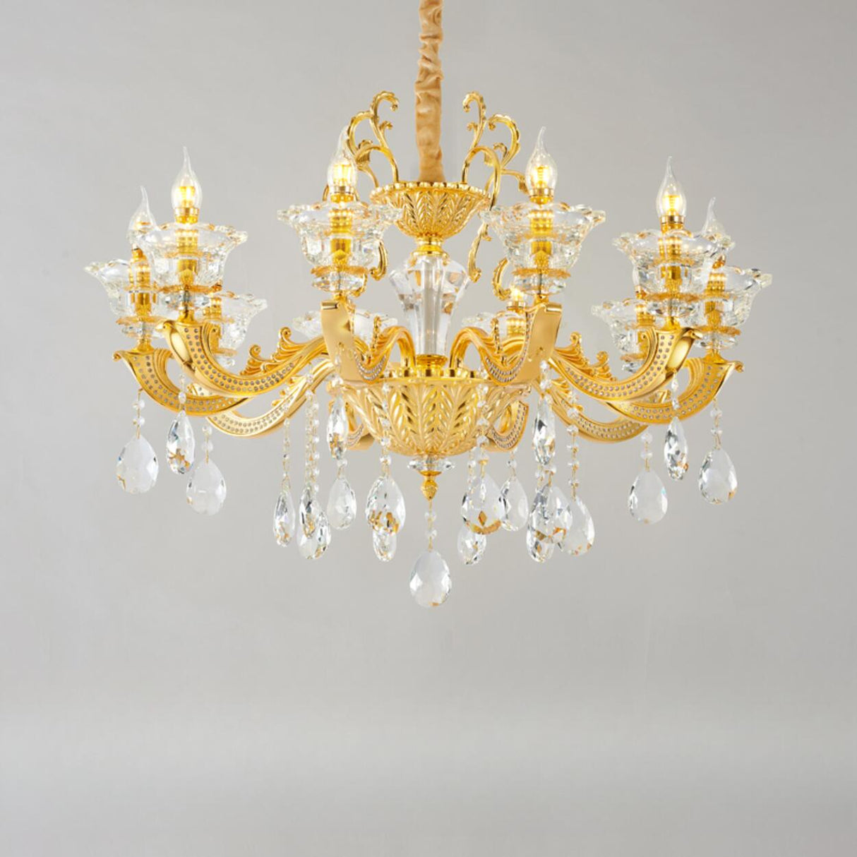 Luxurious Grand Golden Crystal Chandelier Image - 5