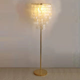 Luxurious Hanging Shell Golden Base LED Floor Lamp Image - 6