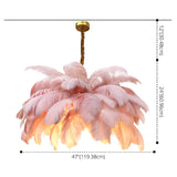 Luxurious Large Pink Feather Chandelier for Living Room Image - 11