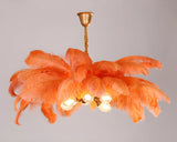 Luxurious Large Pink Feather Chandelier for Living Room Image - 13